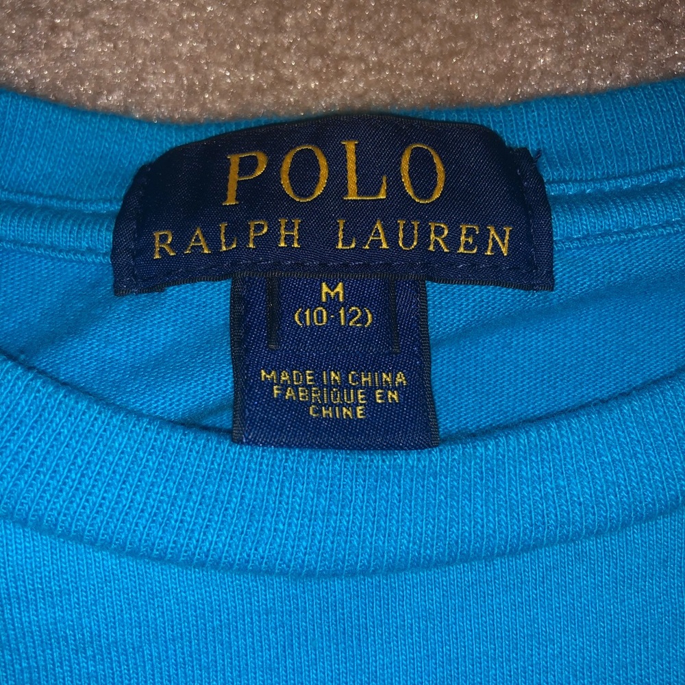 Unisex Youth POLO Ralph Lauren Blue T-Shirt - Picture 3 of 5